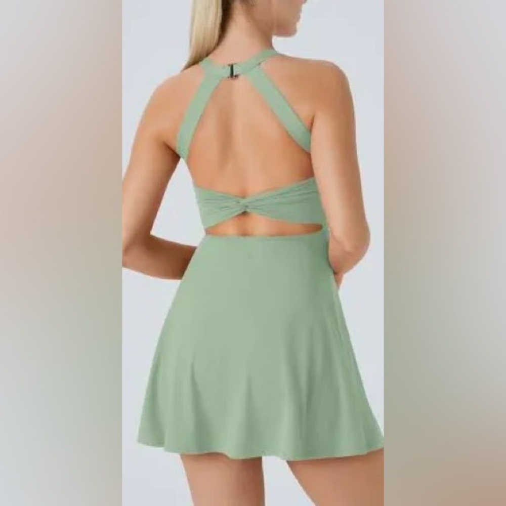 Halara Backless Dress Mint Green Elegant Green Sleeveless Dress